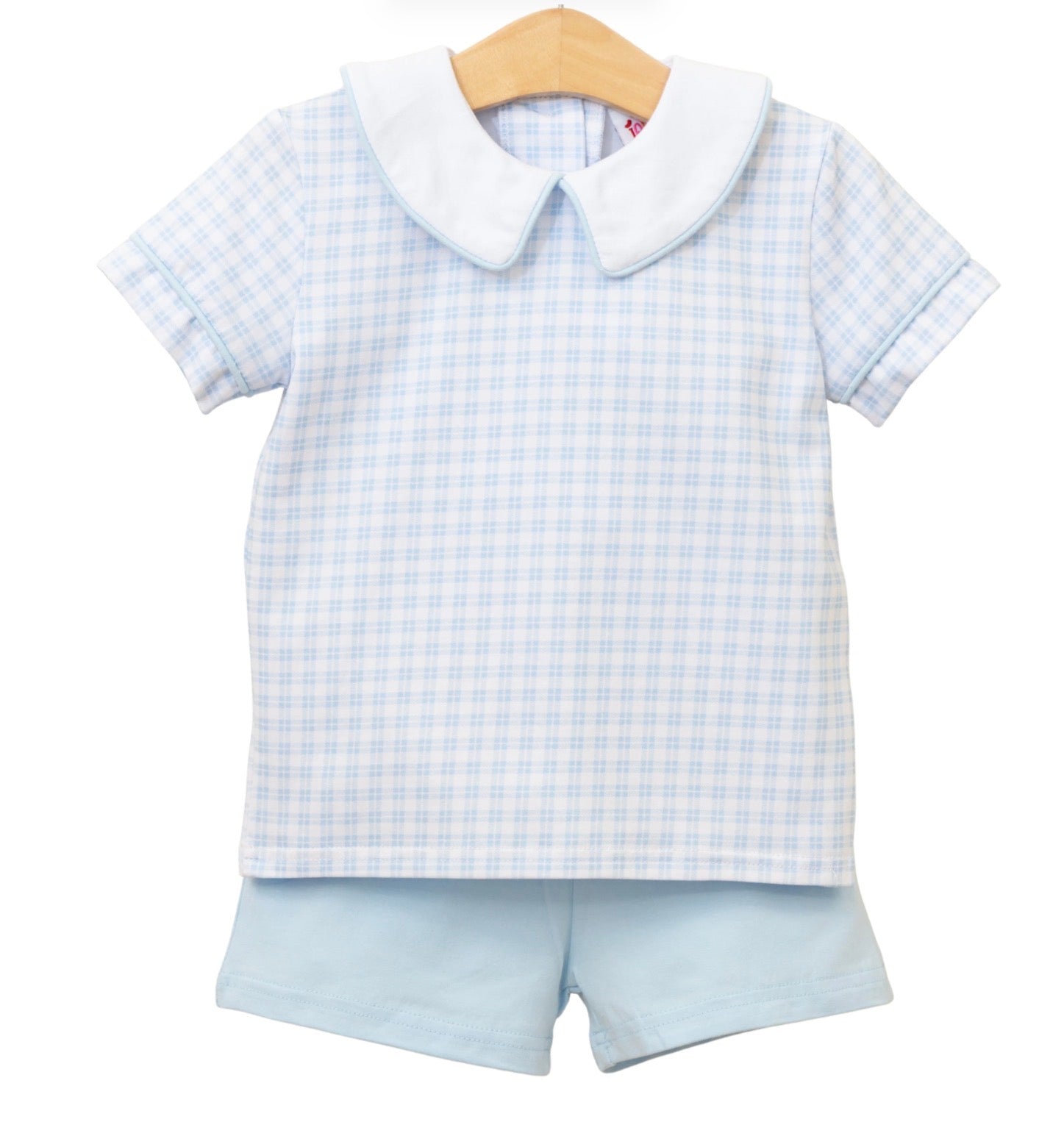 Powder Blue Plaid Short Set