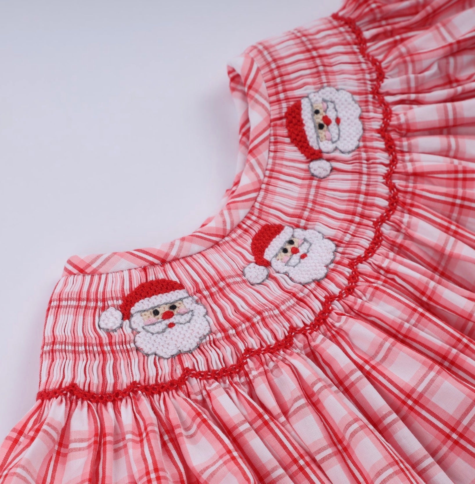 Santa Hand Smocked Bloomer Set