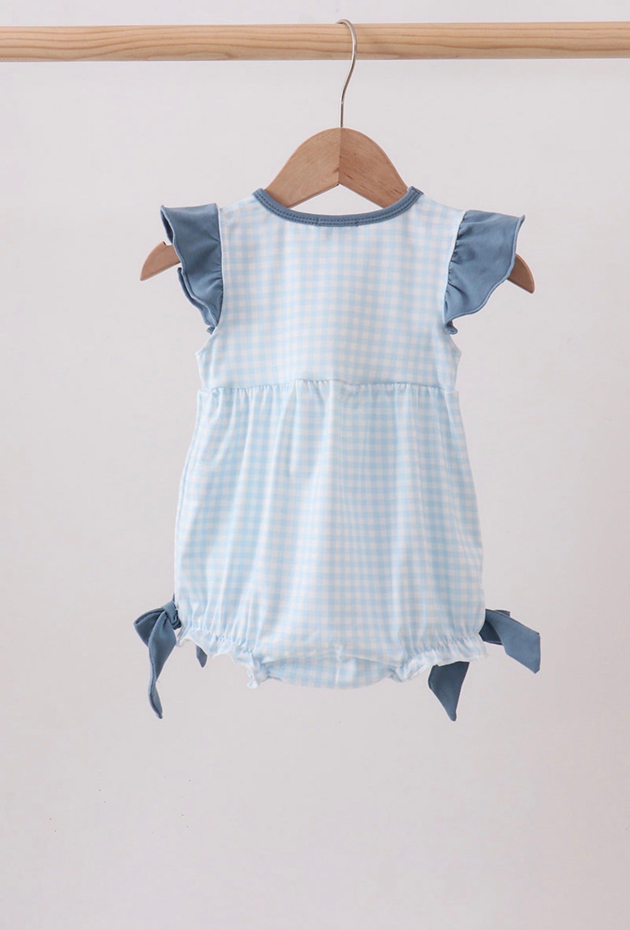 Blue Gingham Bow Bubble