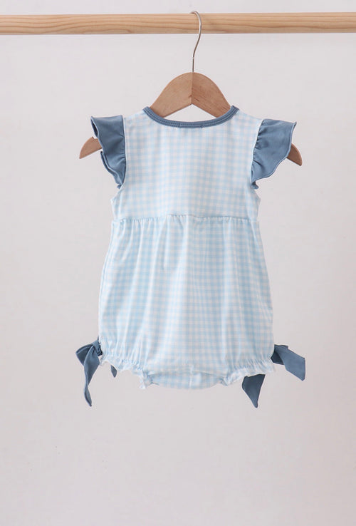 Blue Gingham Bow Bubble
