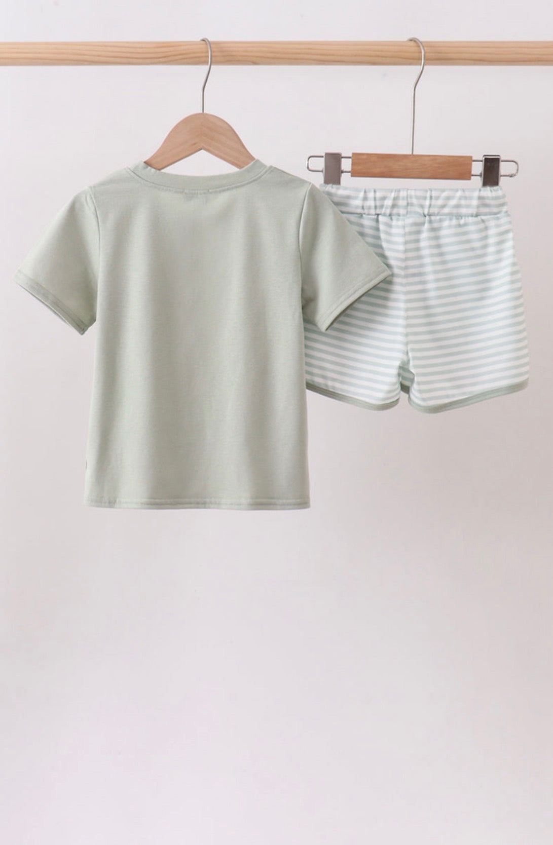 Light Olive Gingham Set