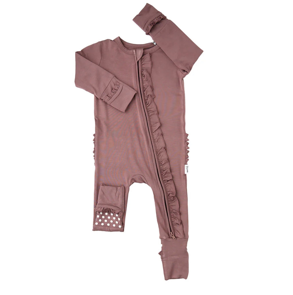 Mauve Ruffle Zip ~ Bamboo