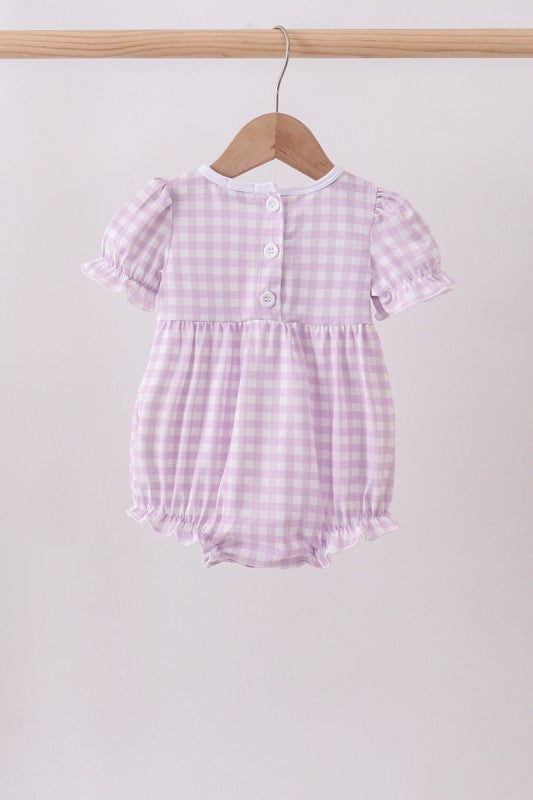 Purple Floral Gingham Bubble