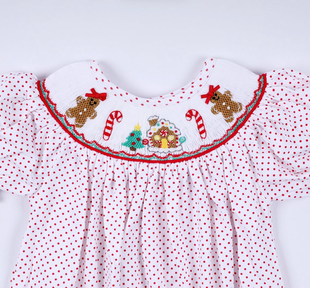 Gingerbread Hand Smocked Bubble