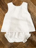 Scarlett White Picot Trim Diaper Set