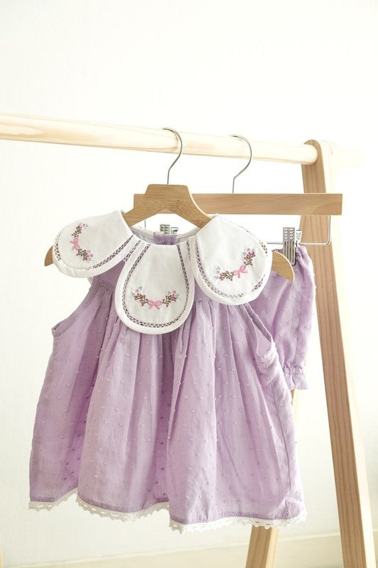 Lavender Swiss Dot Diaper Set