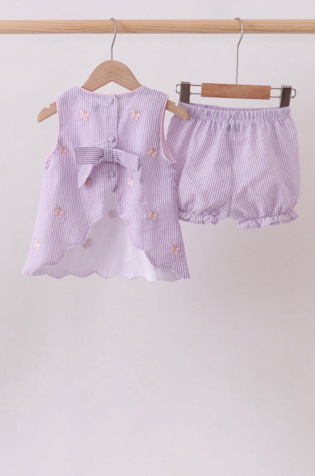 Butterfly Seersucker Shorts Set