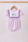 Purple Floral Gingham Bubble