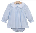 Catherine Diaper Set- Light Blue Windowpane {ETA Late September}