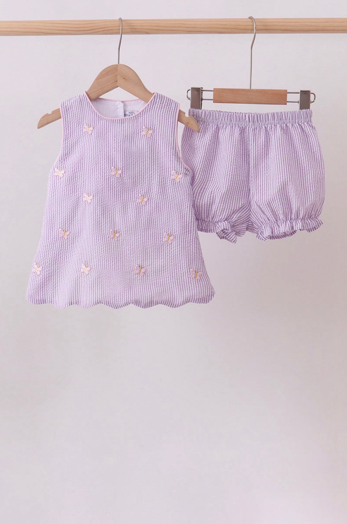Butterfly Seersucker Shorts Set