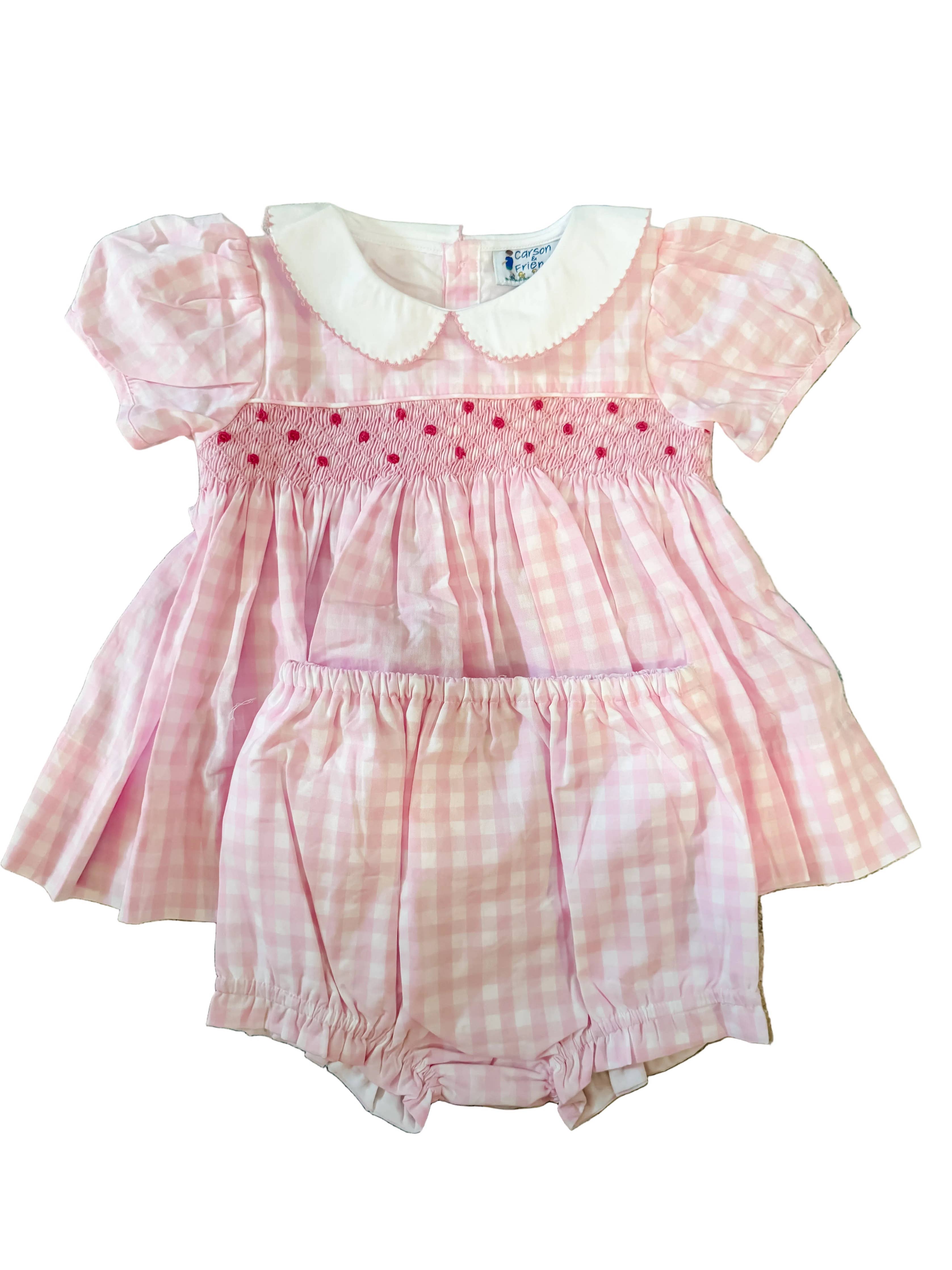 Lottie Gingham Diaper Set {Hand Smocked}