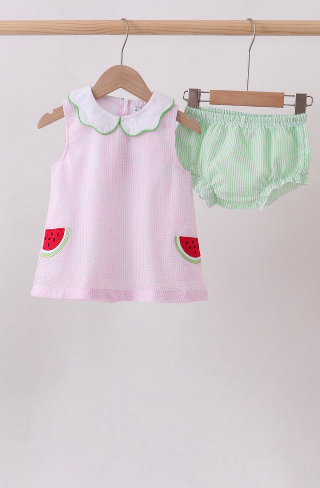 Watermelon Seersucker Bloomer Set