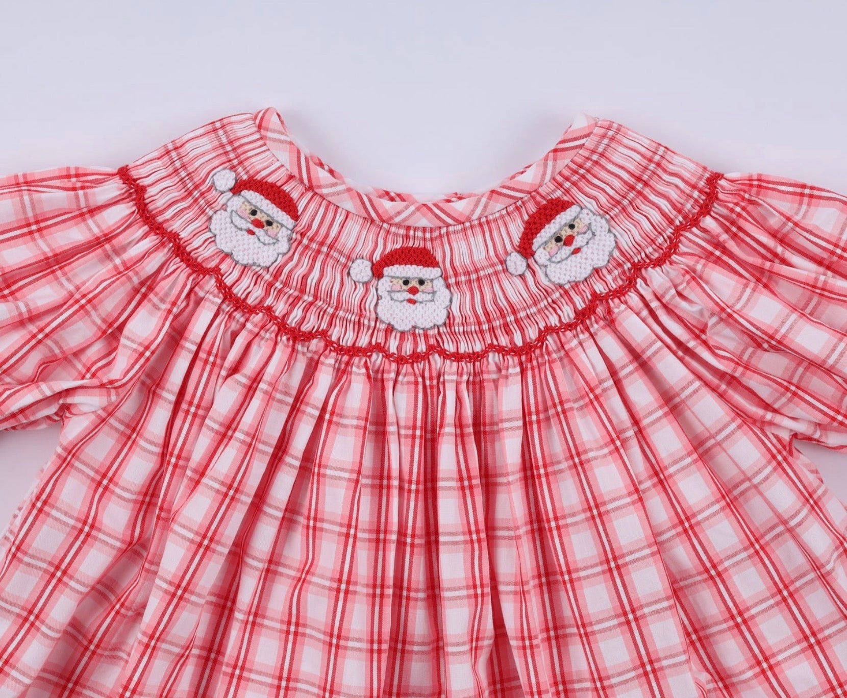 Santa Hand Smocked Bloomer Set