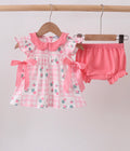 Addie Pink Floral Collared Diaper Set