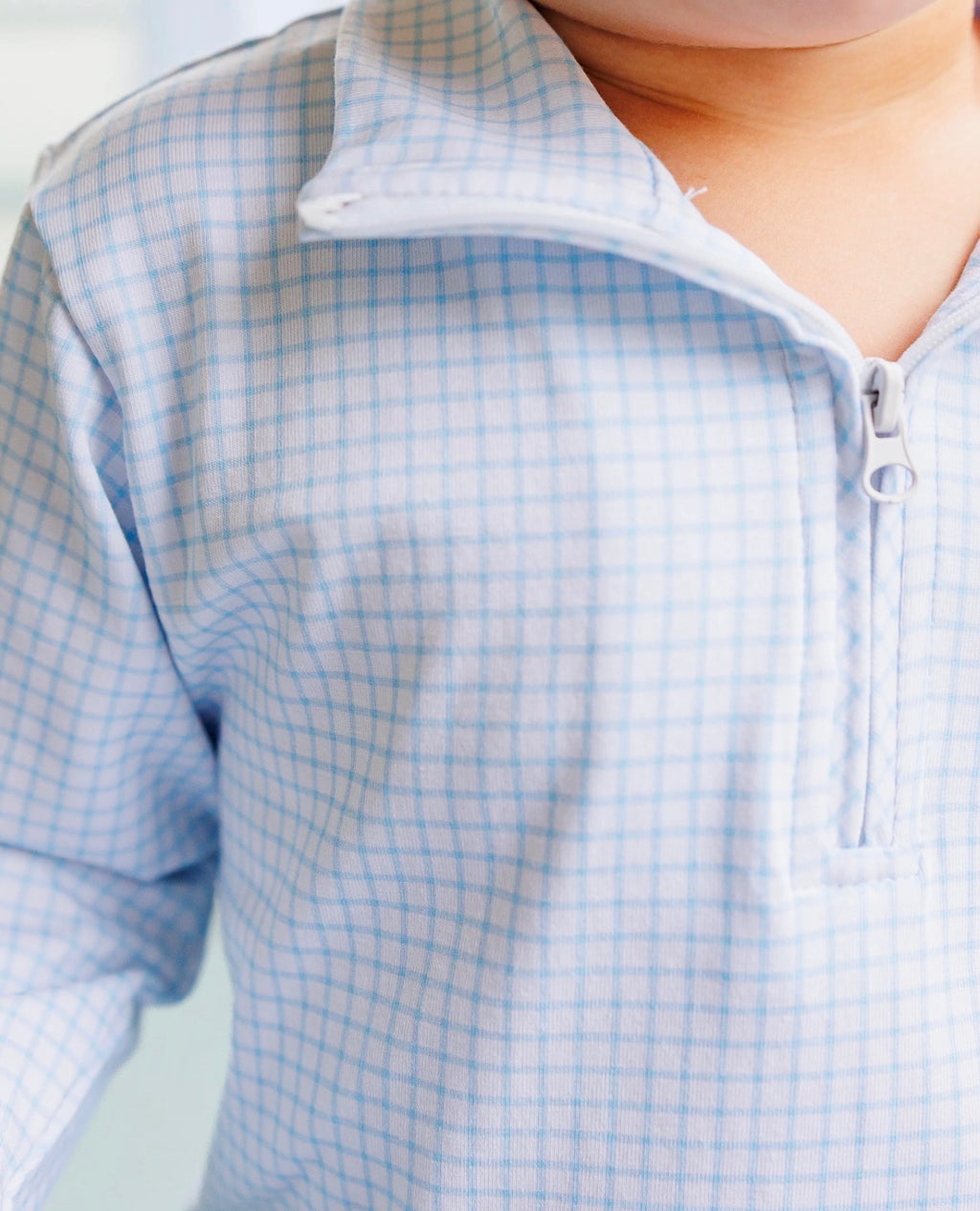 Evan Pullover- Light Blue Windowpane {ETA Late September}