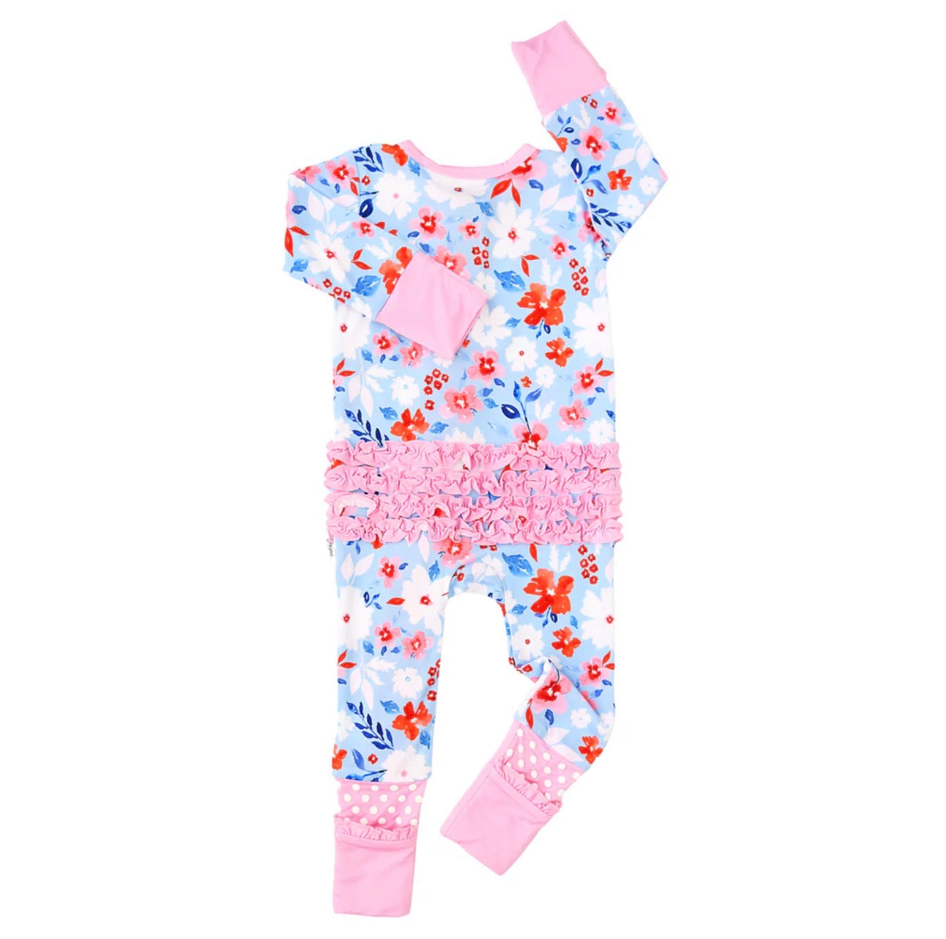 Floral Ruffle Zip ~ Bamboo