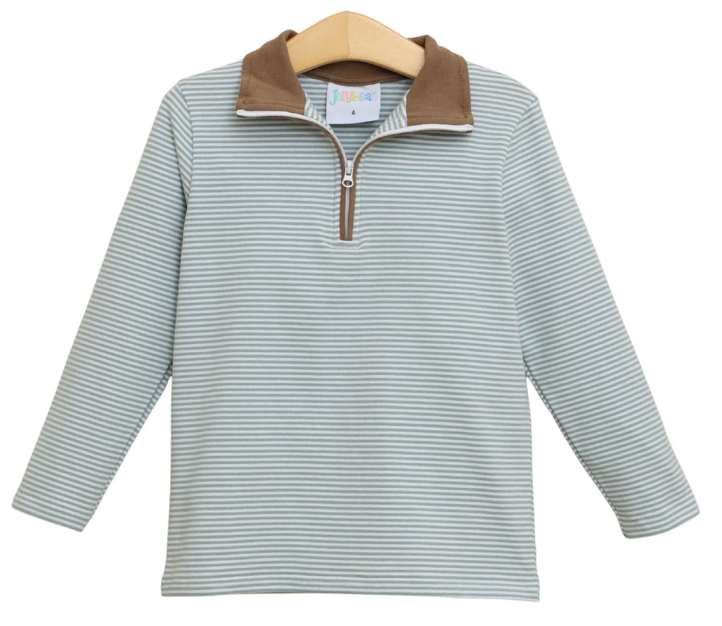Evan Pullover- Dusty Sage Stripe/Light Brown {ETA Late September}
