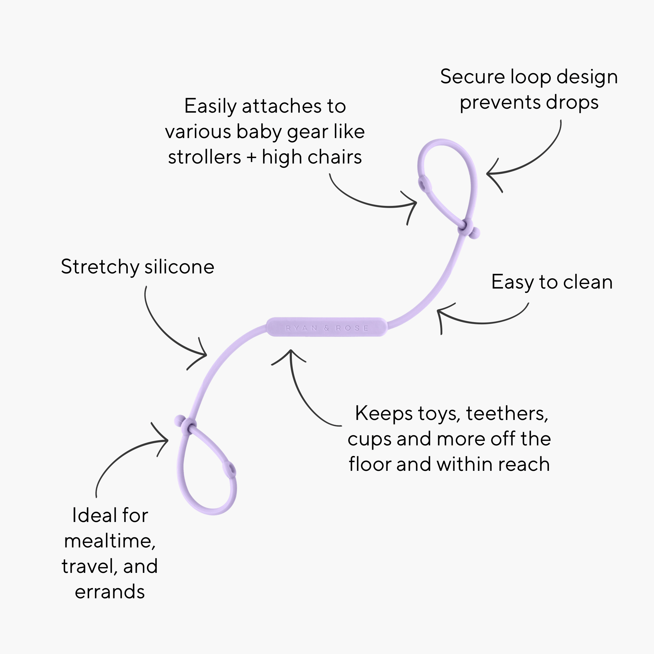 Silicone Toy Strap {Multiple Color Options}