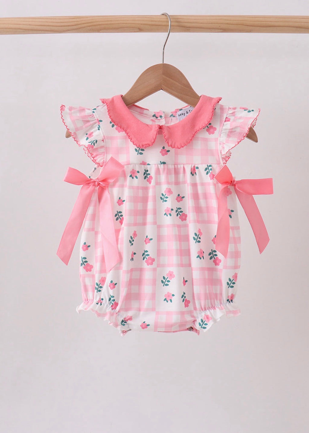 Addie Pink Floral Collared Bubble