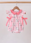 Addie Pink Floral Collared Bubble