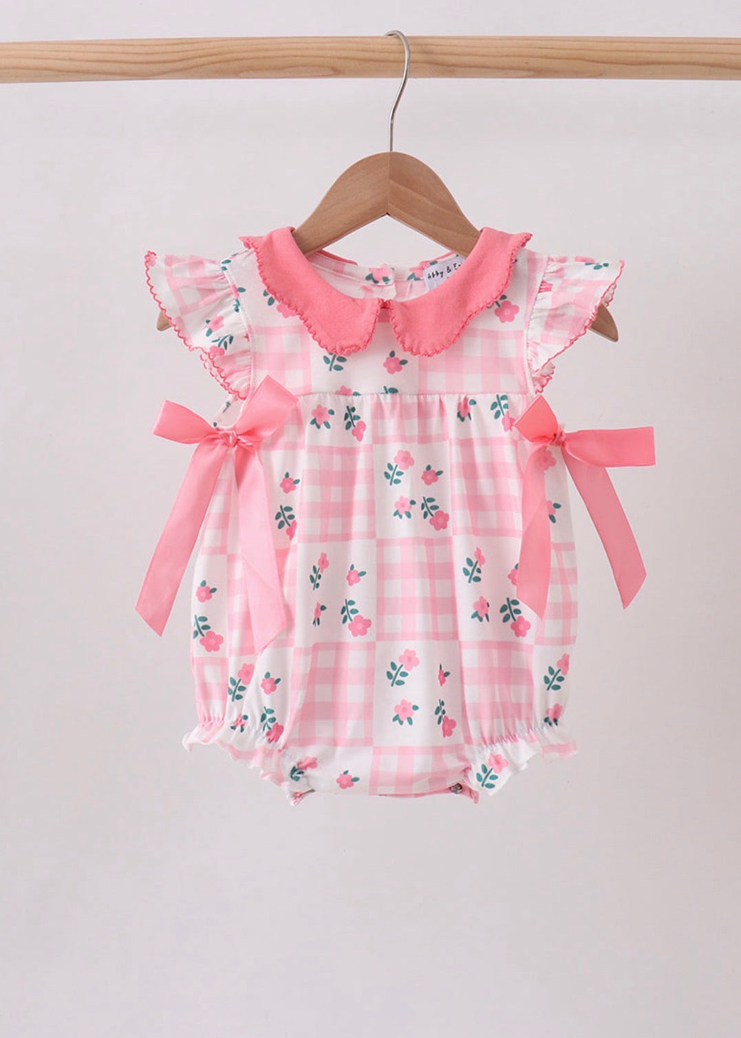 Addie Pink Floral Collared Bubble