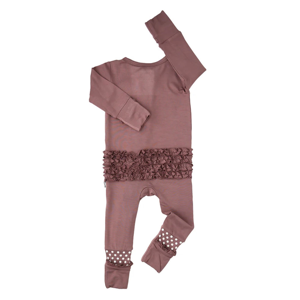 Mauve Ruffle Zip ~ Bamboo