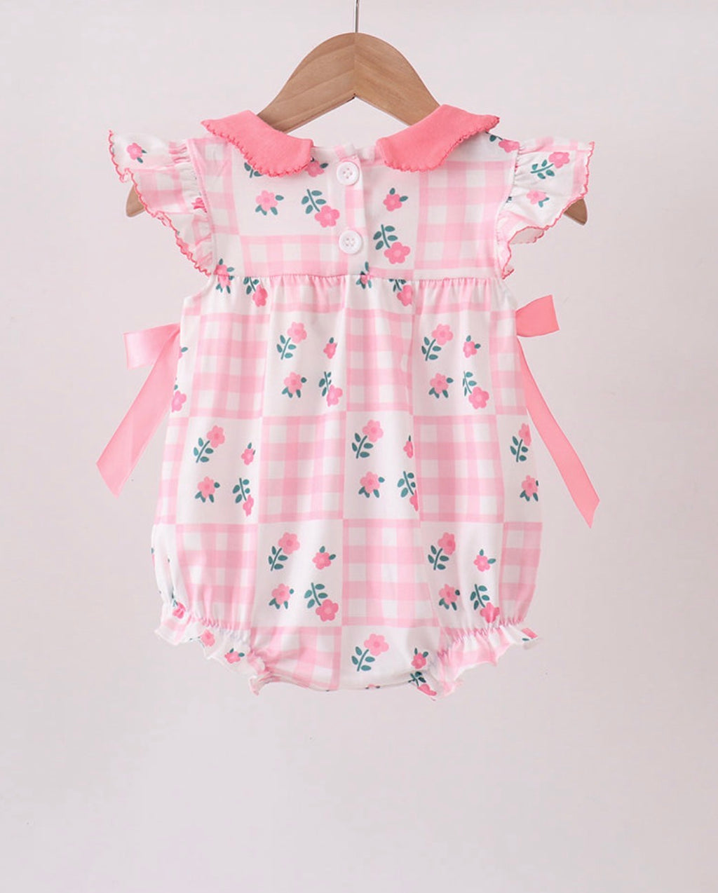 Addie Pink Floral Collared Bubble