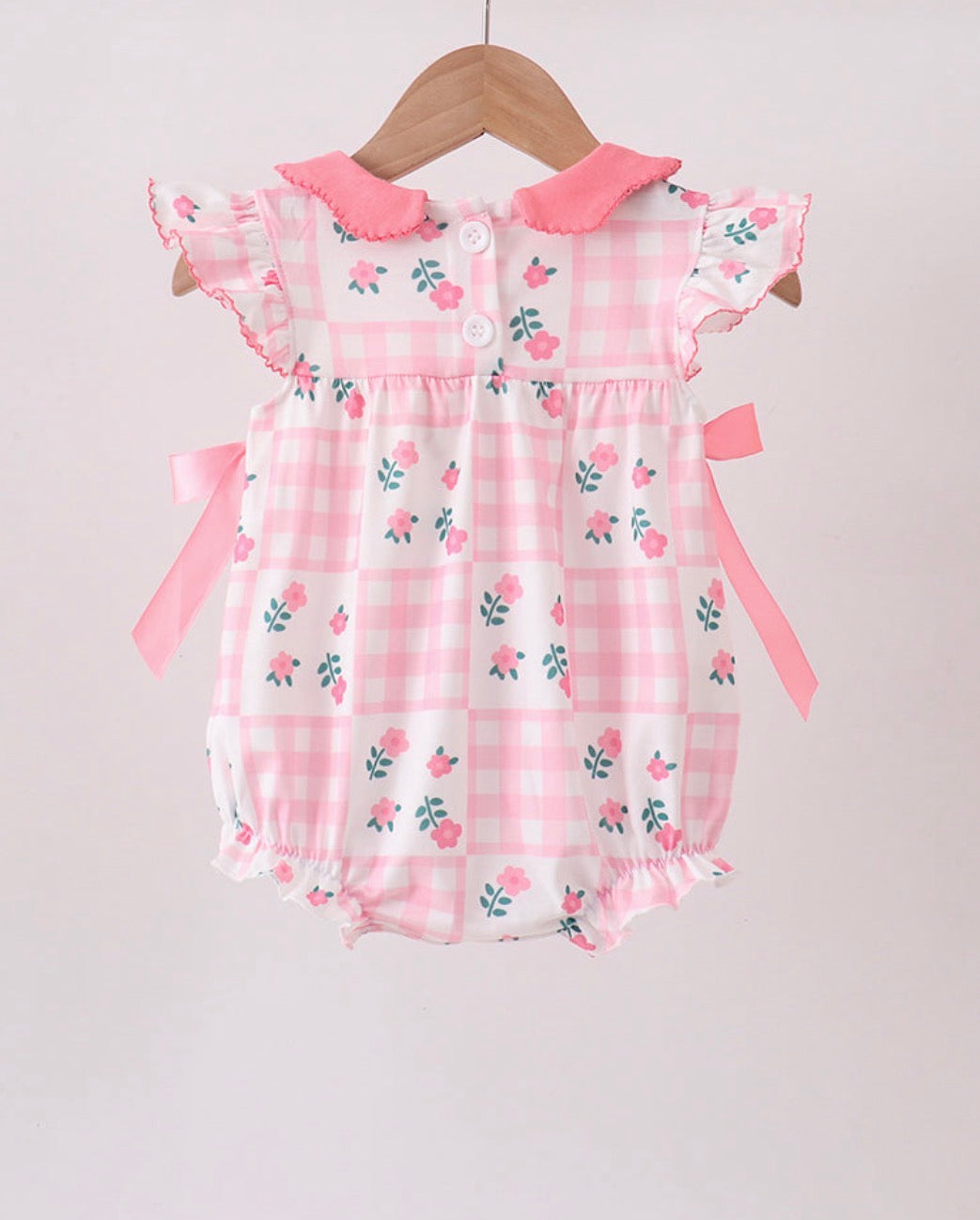 Addie Pink Floral Collared Bubble