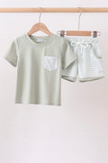 Light Olive Gingham Set