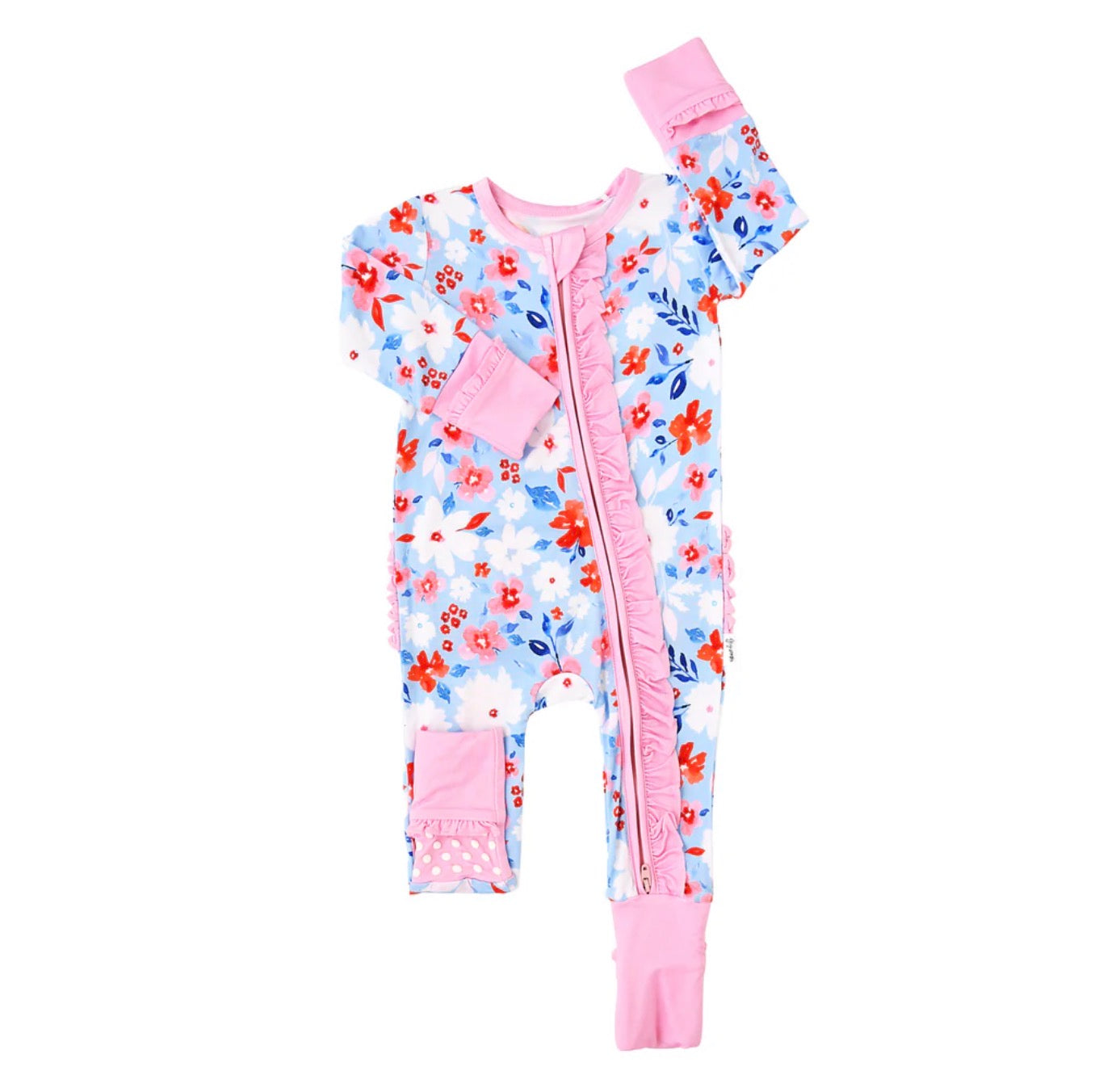 Floral Ruffle Zip ~ Bamboo