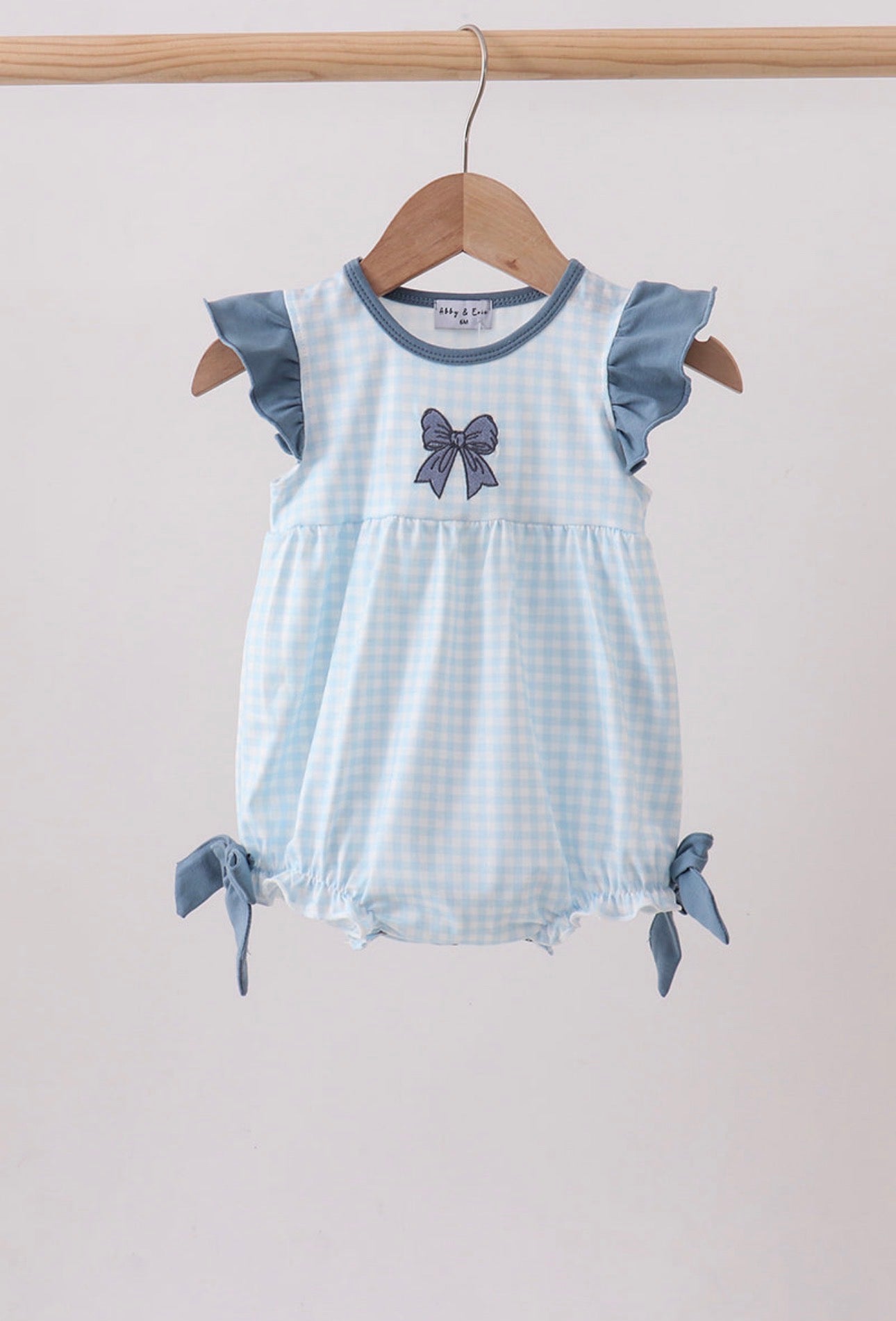 Blue Gingham Bow Bubble