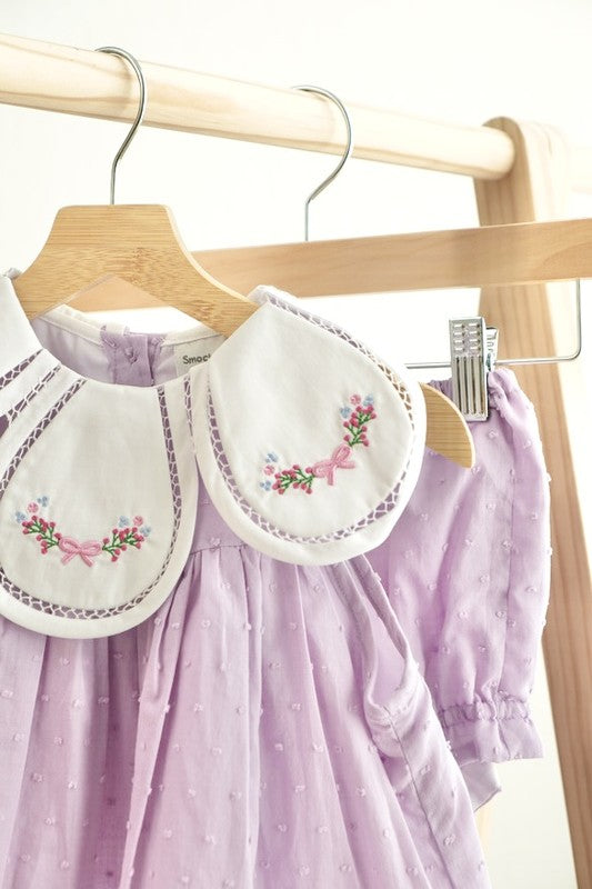 Lavender Swiss Dot Diaper Set