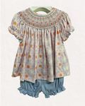 Halloween Smocked Bloomer Set