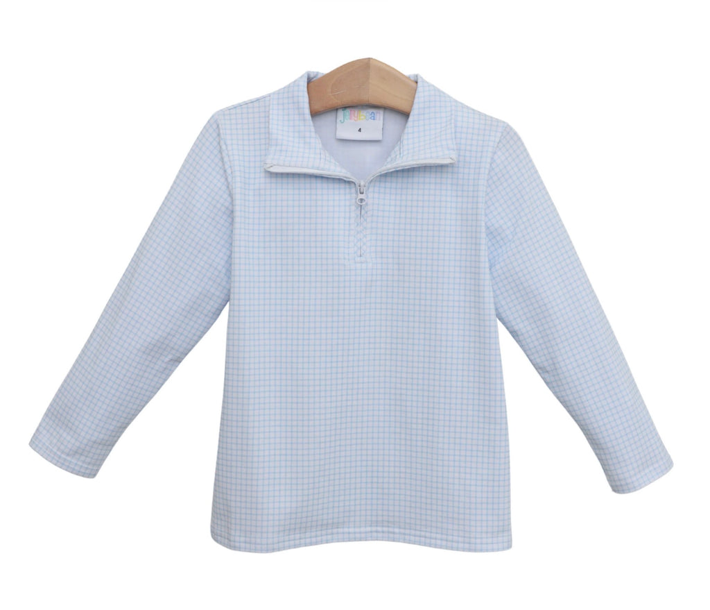 Evan Pullover- Light Blue Windowpane {ETA Late September}