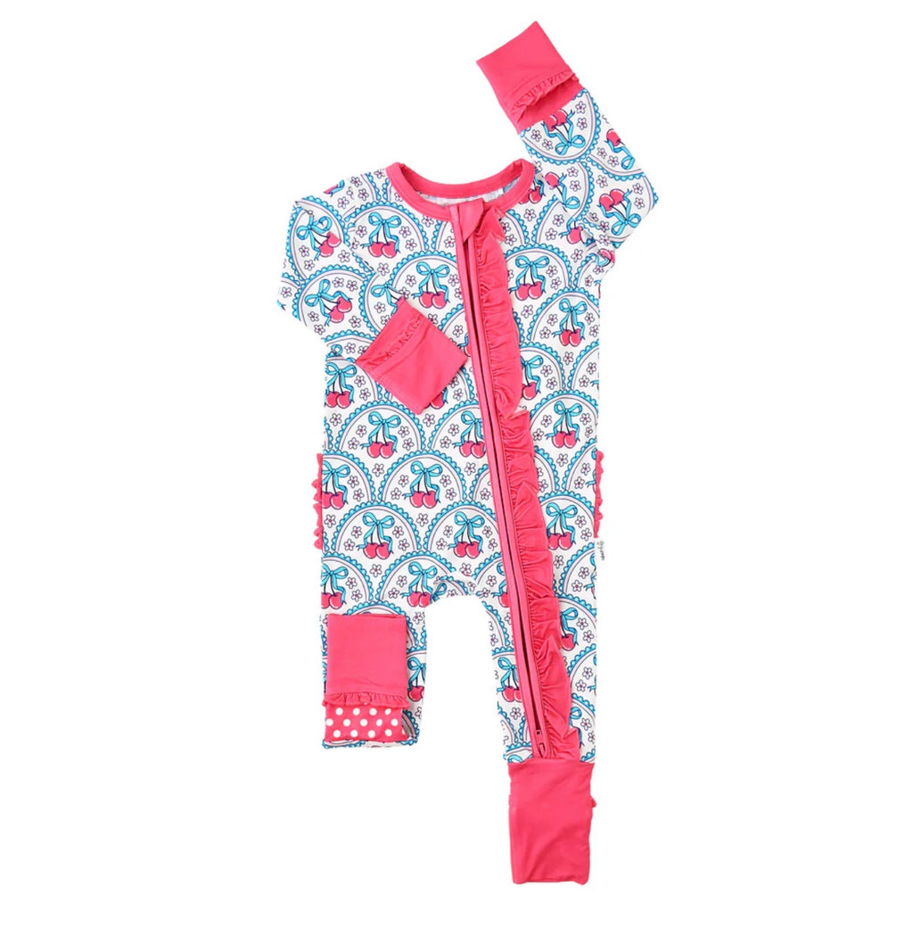 Cherry Ruffle Zip ~ Bamboo