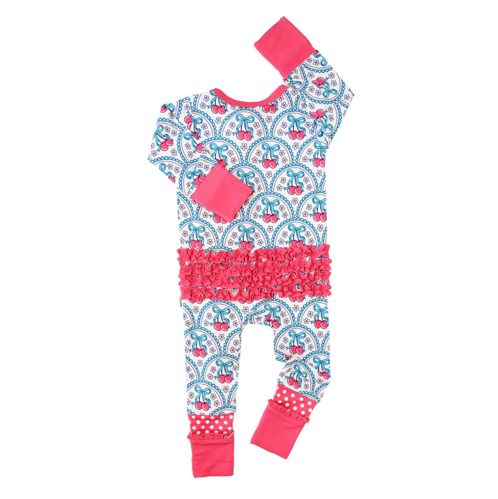 Cherry Ruffle Zip ~ Bamboo