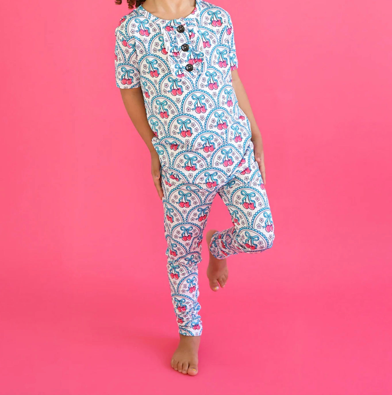 Cherry Ruffle Two Piece Set ~ Bamboo