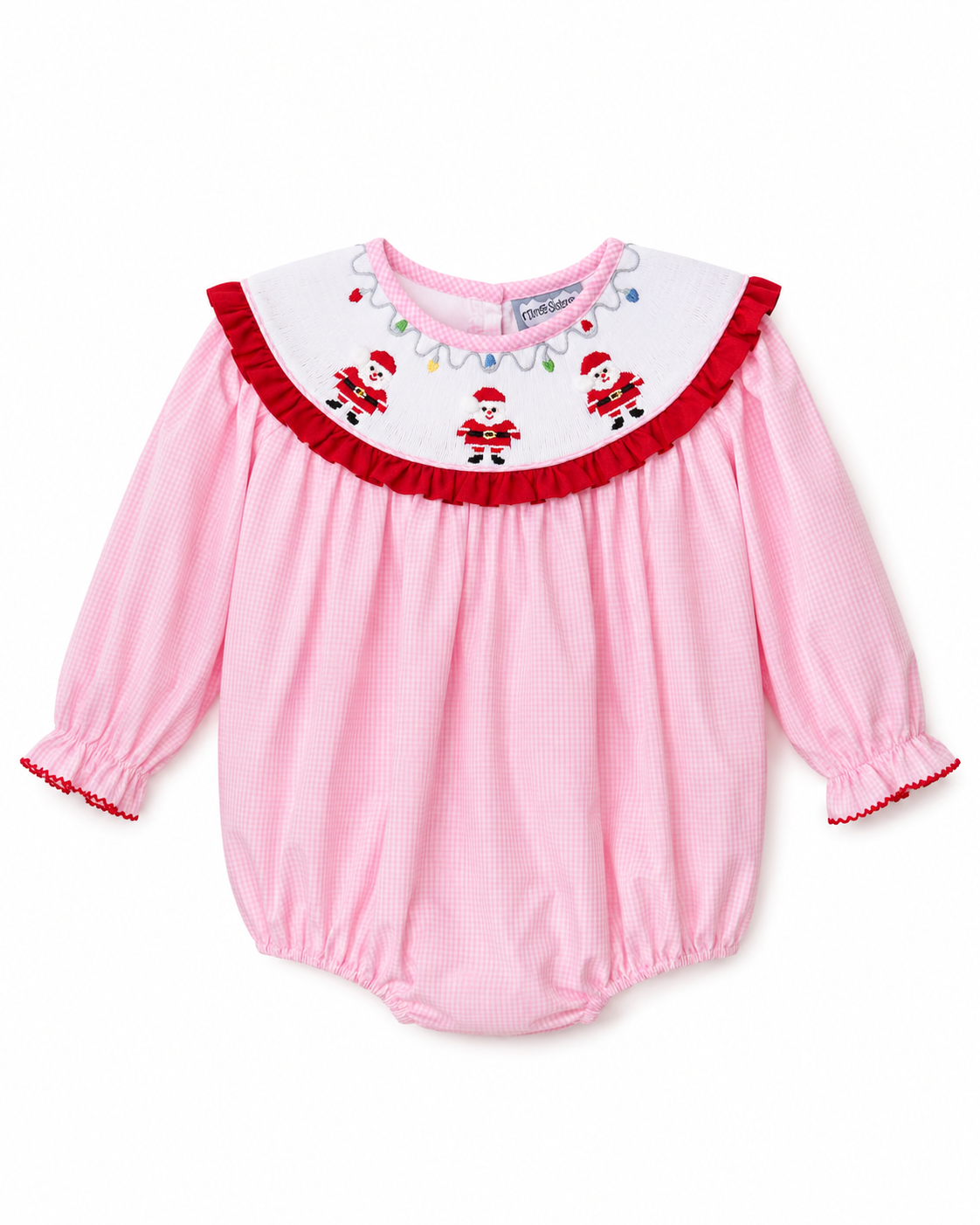 Mary Pink Santa Bubble {Hand Smocked}