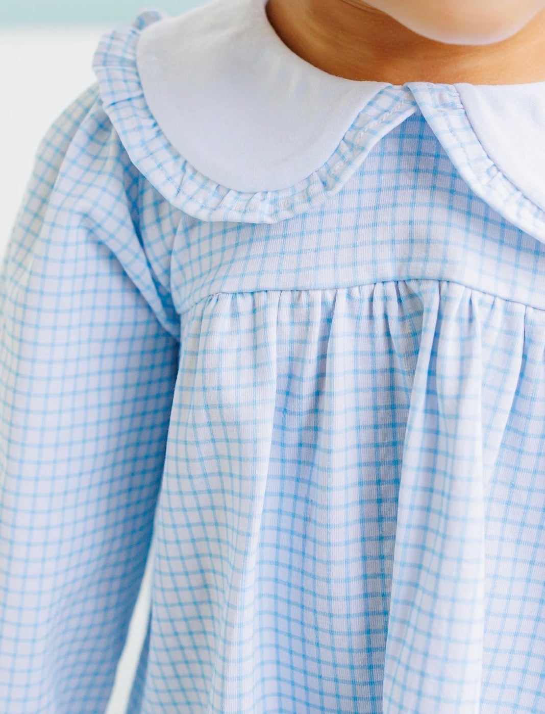 Catherine Diaper Set- Light Blue Windowpane {ETA Late September}