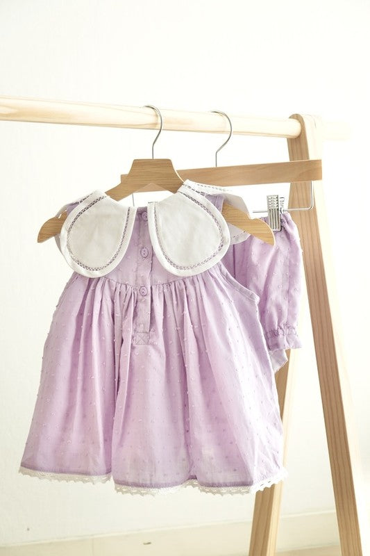 Lavender Swiss Dot Diaper Set