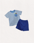 Boys Back School Crayon Shorts Set