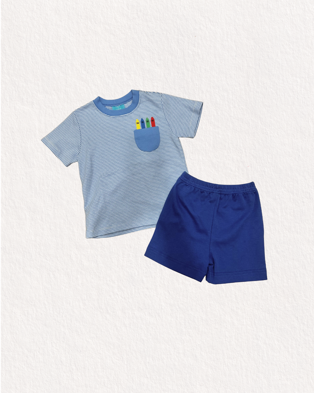 Boys Back School Crayon Shorts Set