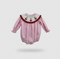 Mary Pink Santa Bubble {Hand Smocked}